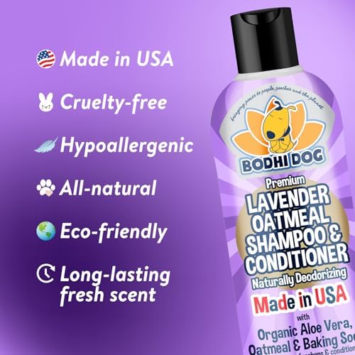 Bodhi Dog Premium Lavender Oatmeal Shampoo & Conditioner - Organic Formula for Dogs, Cats & Pets - Hypoallergenic, Soothes Dry, Itchy Skin & Supports Skin Health - Made in USA (8 Fl Oz) - Image 2