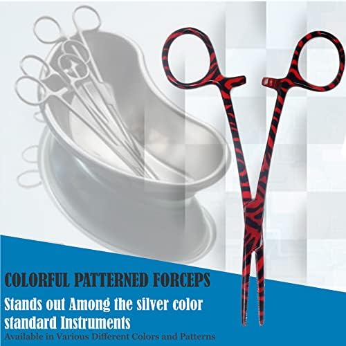 Dog Pet Ear/Nose Hair Puller Grooming Hemostat Locking Forceps Pliers, 5.5" (14cm), Straight (Red Swirls) - Image 7