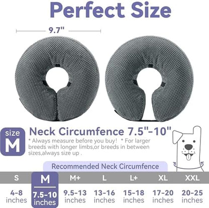 Loflaze Soft Inflatable Dog Cone Collar Alternative After Surgery - Dog Neck Donut E Collar for Large Medium Small Dogs Cats Post Surgery - Recovery Collar to Stop Licking - Grey,M - Image 5