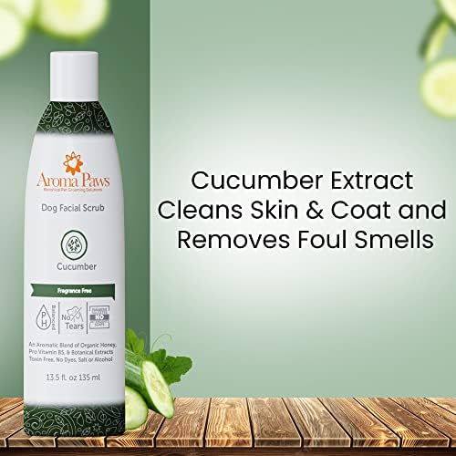 Dogs Facial Scrub - Non-Toxic Tearless Dog Face Wash to Clean Facial Stains and Dirt - Dog Face Cleaner with Organic Cucumber and Aloe Vera - Safe for Dogs and Puppies - 13.5oz - Image 3