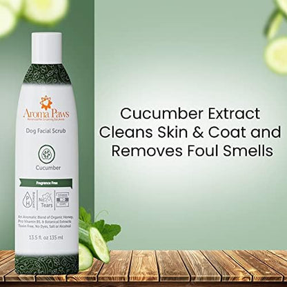 Dogs Facial Scrub - Non-Toxic Tearless Dog Face Wash to Clean Facial Stains and Dirt - Dog Face Cleaner with Organic Cucumber and Aloe Vera - Safe for Dogs and Puppies - 13.5oz - Image 3