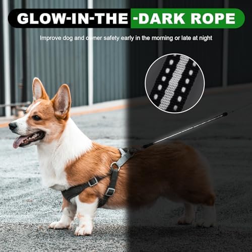 30FT Retractable Dog Leash 30 FT，360° Tangle-Free Dog Walking Leash forMedium and Large Dogs up to 77 lbs one-Hand Brake, one-Button Pause, Lock（Green） - Image 5