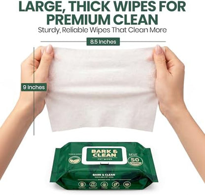 Bark & Clean 440 Dog Wipes for Cleaning and Deodorizing - 4 Pack of 110 8.5" x 9" Bamboo Pet Wipes - Compostable, Hypoallergenic Puppy Wipes - Dog Wipes for Paws, Butt, and Body - Image 6