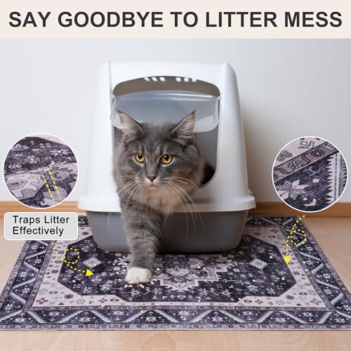 BEAUTYZOO Cat Litter Mat, 28" x 36" Large Litter Trapping Mat, Waterproof - Image 3