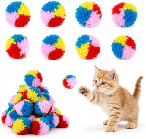 20 PCS Puff Balls for Cats, 1.4 Inch Fuzzy Balls for Cats by Unknown