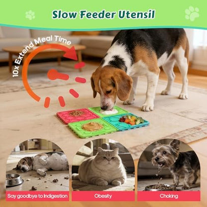 Dog Lick Mat for Training and Boredom Relief, Non-Slip Slow Feeder Puzzle with Suction Cups for All Breed Dogs and Cats, Dishwasher Safe Pet Dish for Dry and Wet Food - Image 4