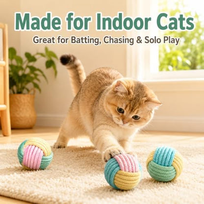 Cat Chew Balls – 6-Pack Rope Cat Toys with Crinkle Sound, Soft and Durable, for Indoor Cats, Kittens, Teeth & Gum Health - Image 6