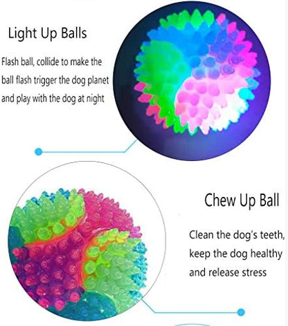 4 pcs Light Up Dog Balls,Flashing Elastic Ball,Glow Ball,Glow in The Dark Interactive Pet Toys for Aggressive Chewers,Puppy, Cats, Dogs - Image 6
