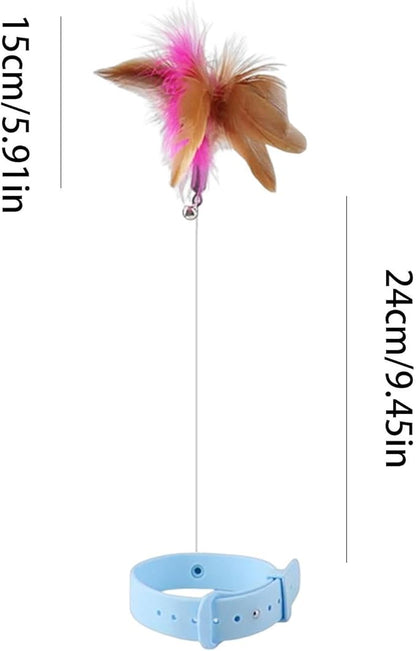 Interactive Wand Toy - Cat Teaser Plaything, Suction Cup Feather Wire Teaser | Flexible Cat Wand with Colorful Feathers for Active Kitten | Steel Wire Cat Toy for Exercising and Chasing Fun