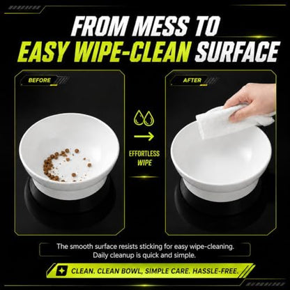 LivLab Mker Raised Cat Bowl, 15° Tilted, 4.5 in High, White - Image 6
