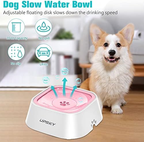 UPSKY 35oz No-Spill Pet Water Bowl, Slow Water Feeder for Dogs and Cats - Image 5