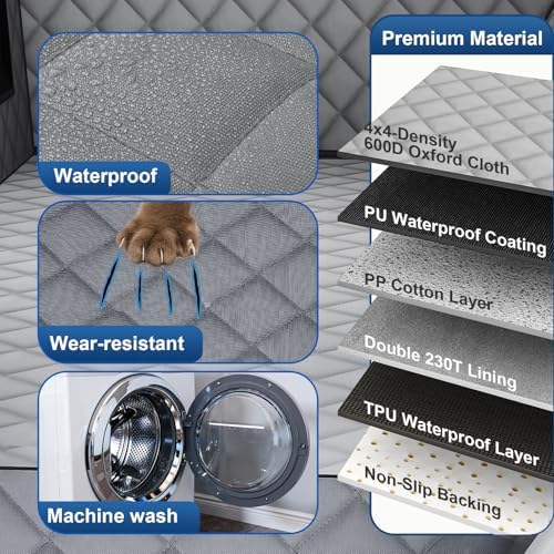 Dog Car Seat Cover for Back Seat - Waterproof Pet Hammock with Embedded Insert Door Protectors (Large for Full-Size Trucks, Large SUvs) - Image 5