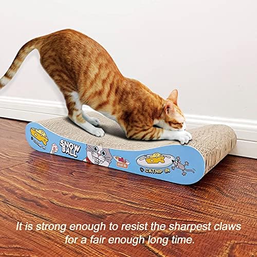 TTCAT Cat Scratching Pad, 2 Pack Corrugated Cat Scratcher Cardboard, Bone Type Durable Cat Scratching Board Reversible for Furniture Protection. - Image 6