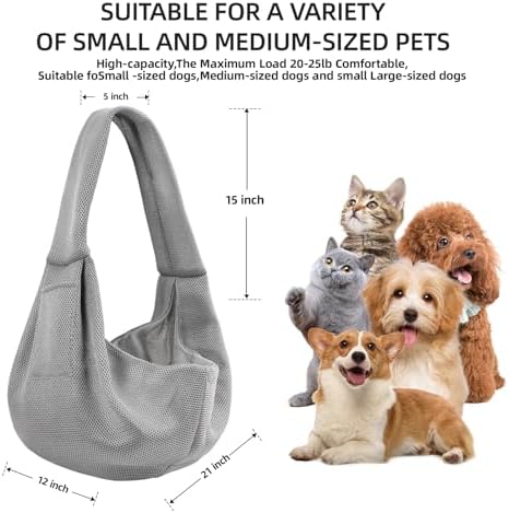 Dog and Cats Carrier Sling, Breathable Puppy Small Pet Carrier with Pocke - Image 4
