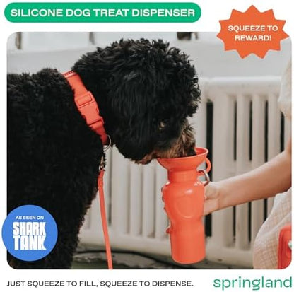 Springland 22oz Classic Portable Dog Water Bottle with Built-in Bowl, Poppy - Image 2
