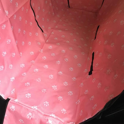 liuzz Dog Carriers Waterproof Rear Back Pet Dog Car Seat Cover Mats Hammock Protector with Belt Transportin-Pink