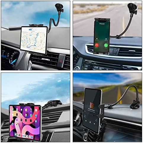 Car Dashboard Windshield Tablet Mount, 13" Long Arm Gooseneck, 360° Flexible Window Suction Cup Holder for Truck SUV, for iPad Pro 12.9/11/10.5/9.7/Air/Mini 6 5 4, Galaxy, 4.7"-12.9" Tab&Phone - Image 7