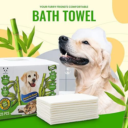 Bamboo Pet Towel 25 PCS - Reusable Bamboo Paper Towels for Dogs, Cats and Other Pets are Machine Washable Up to 5 Times | Disposable Pet Wipes for Drying and Cleaning Dirty Pets - Image 2