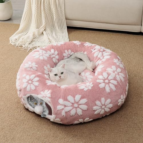 Cute Round Cat Tunnel for Indoor Cats, Pink - Image 5