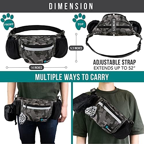 PetAmi Dog Fanny Pack, Treat Pouch for Dog Walking Training, Camo Black - Image 5