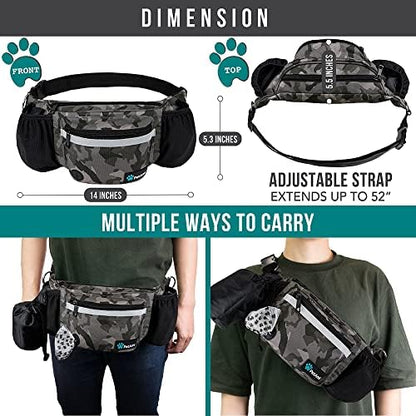 PetAmi Dog Fanny Pack, Treat Pouch for Dog Walking Training, Camo Black - Image 5
