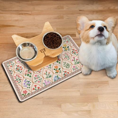 Absorbent Pet Dog Bowl Mat for Food and Water, Pet Cat Food Feeding Mat with Non Slip Rubber Backing, Dog Food Mats for Floors Waterproof, 24"x32" - Image 2