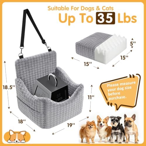 Topmart Dog Car Seat for Small Medium Dogs Under 35lbs, Cozy Pet Seat - Image 6