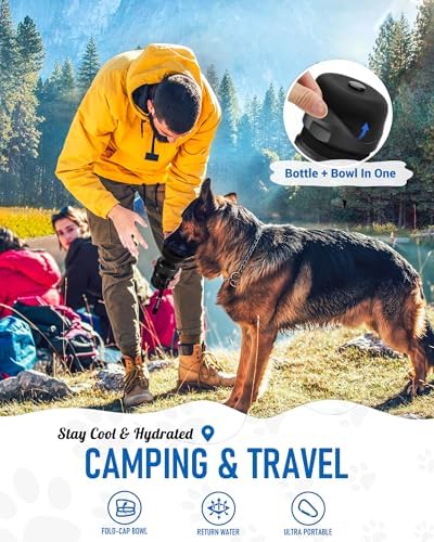 lesotc Dog Water Bottle, Portable Water Dispenser with Travel Water Bowl, Leak Proof Pet Travel Squeeze Bottle, Puppy Essentials Dog Stuff Accessories for Outdoor Walking, Hiking, Camping - Image 5