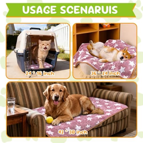 6 Pcs Dog Blanket Super Soft Pet Puppy Blankets Calming Dog Blankets for Small, Medium Large Dogs Warm Sleep Mat Washable Dog Blanket for Puppy Cat (36"×24") - Image 5