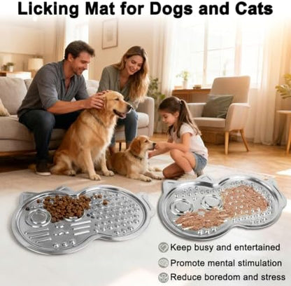 Vivifying Stainless Steel Lick Mat for Dogs, 2 Pack Calming Lick Pads - Image 6