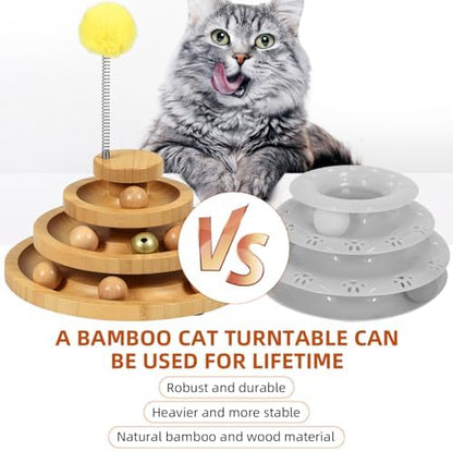 DoogCat Cat Ball Track Toy,Kitty Toys Roller,3-Level Ball Tower with 9 Removable Balls,Interactive Cat Toy, DIY Circle Fun Toy for Kitten Mental Physical Exercise - Medium Size - Image 5