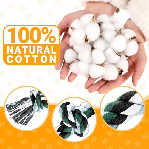 Ycozy XXL 6-Knot Dog Rope Toy for Aggressive Chewers Large Breeds 40in Long Heavy Duty Dog Teething Chew Toy for Puppy Large Dogs Almost Durable Cotton - Image 2