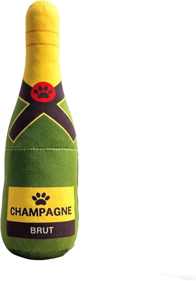 Dog Toy Squeaky Dog Toys for Boredom Champagne Shape Interactive Dog Toys Birthday Gifts Plush Chew Toy for Small Medium Dogs