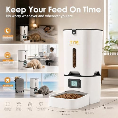 Automatic Cat Feeder 7L, 9 Meals/Day Food Dispenser for Cats Small Dog Pet - Image 3