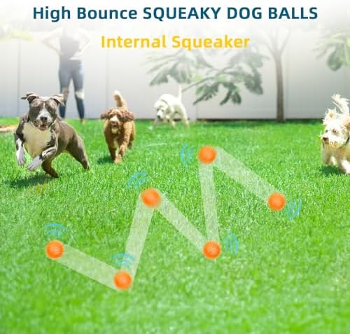 SHARLOVY 3'' Squeaky Balls for Small Dogs, 4 Spiky Dog Balls for Teething - Image 3