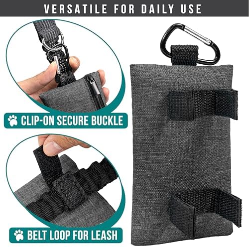 PetAmi Dog Poop Bag Holder for Leash, Pet Waste Bag Dispenser, Black 2PK - Image 3
