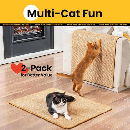 Conlun 2-Pack Cat Scratching Pads, 23.6x31.5in Sisal Wall & Couch Protector - Image 2