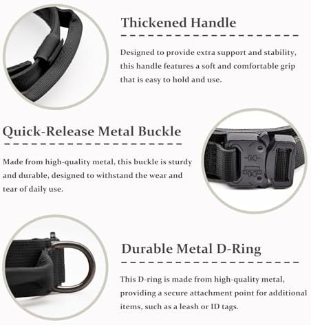 Tactical Dog Collar Leash Set, Adjustable Military Training Collar,Black XL - Image 3
