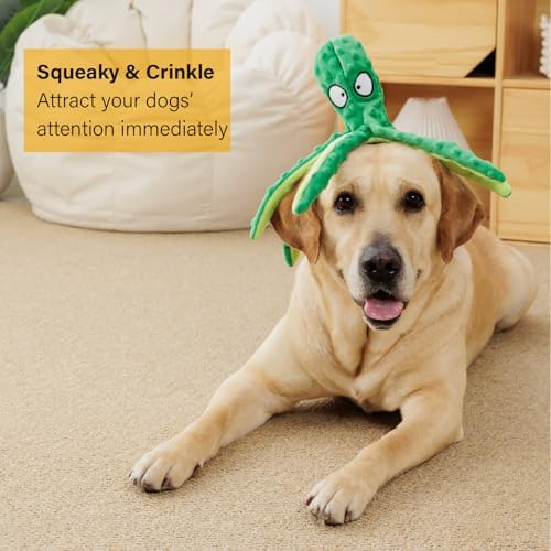 CPYOSN 2 Pack Octopus Dog Toys, No Stuffing Squeaky Crinkle Plush Chew Toys - Image 2