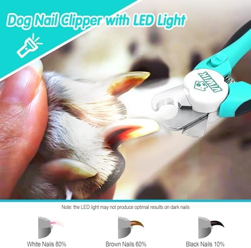 VIWIK 2 in 1 Dog Nail Trimmers with LED Light for Bloodline, Dog Comb, Dog Nail Clippers with Quick Sensor & Safety Guard to Avoid Overcutting, Cat Puppy Claw Clipper for Grooming with Nail File Blue - Image 2