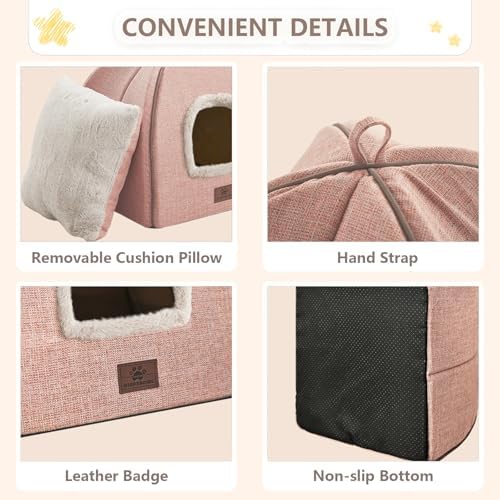 WINDRACING Cat Bed for Indoor Cats - Cat Cave Beds Cat House Cat Tent with Removable Washable Cushioned Pillow, Soft Kitten beds,Cat Beds & Furniture, for Small and Medium Pet Bed - Image 5