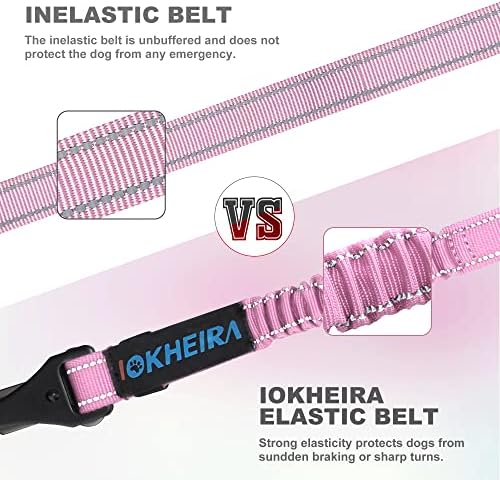 IOKHEIRA Dog Seatbelt - Adjustable Reflective Bungee Harness with Aluminum Swivel Carabiner - Image 4