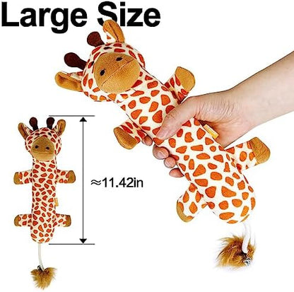 TTcat Large 11.42 Inch Giraffe Silvervine Cat Kick Toy, Crinkle Plush Cat Chew Pillow Toy with Bell Tail, Interactive Kitten Teething Stuffed Toy for Biting, Wrestling & Playing. - Image 2