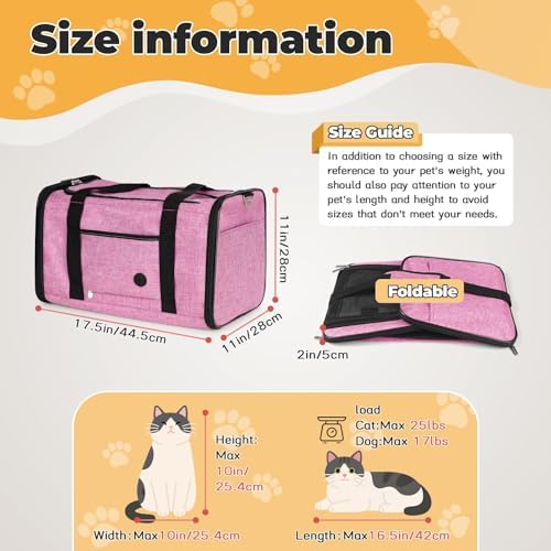 YUDODO 2 Packs 25 lbs Soft Sided Pet Carrier for Large Cat & Small Dog - Image 2