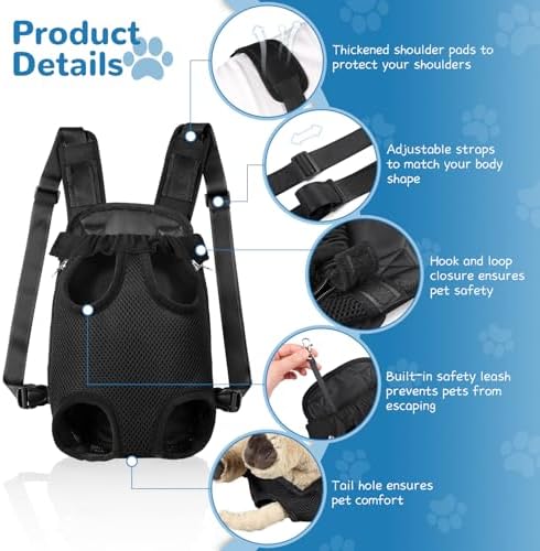 YUDODO Pet Dog Carrier Backpack Adjustable Front Carrier for Small Dog Cat - Image 2