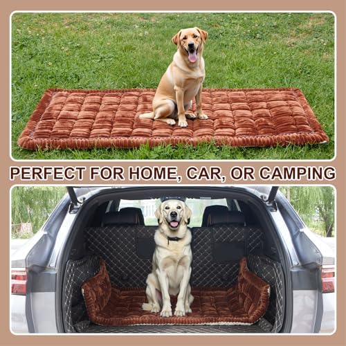 Backseat Pet Bed Mat Non-Slip Dog Car Seat Cover Scratch Chew Resistant Dog Blanket for SUVs, Trucks & Sedans 23" x 51" Easy Clean Comfortable Car Travel Pet Pad, Pure Coffee - Image 7