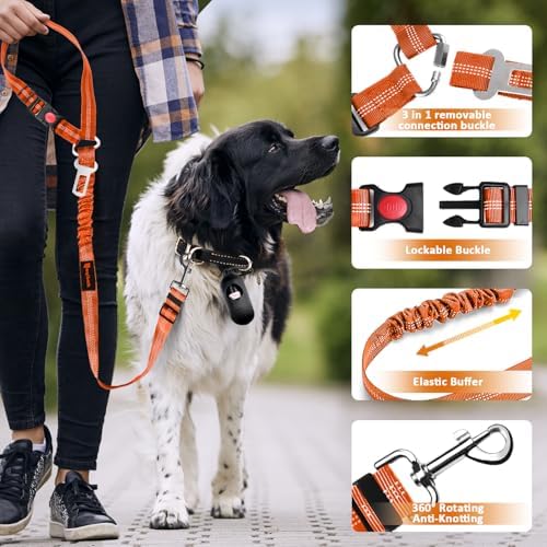 Laqibak Removable Dog Seat Belt Harness for Car, 3 in 1 Pet Seatbelt Leash - Image 5