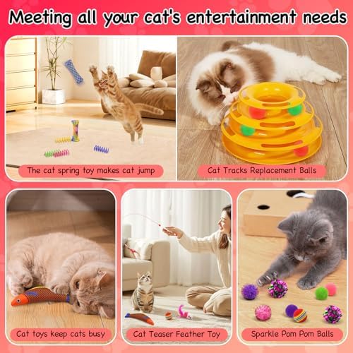 39 Pcs Cat Toys for Indoor Cats, Interactive Fun - Image 3