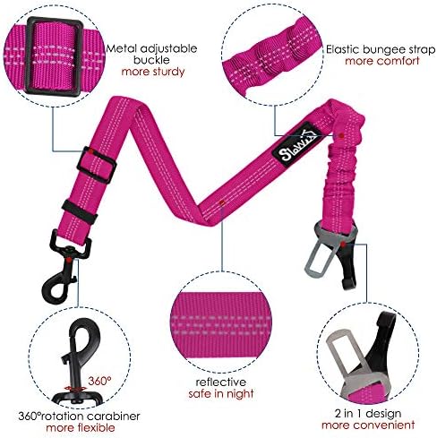 SlowTon Dog Car Seat Belt, 3 in 1 Latch Bar Attachment Dog Safety Seatbelt - Image 2