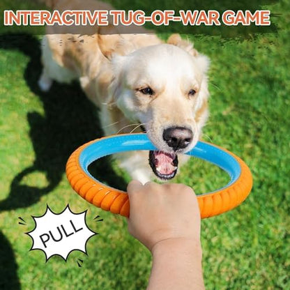 ALL FOR PAWS 10.8" Durable Dog Ring Toy, Interactive Dog Toy for Fetch & Tug of War, Chew-Resistant Rubber Toy for Medium to Large Dogs, Outdoor Toy for Training & Exercise - Image 5